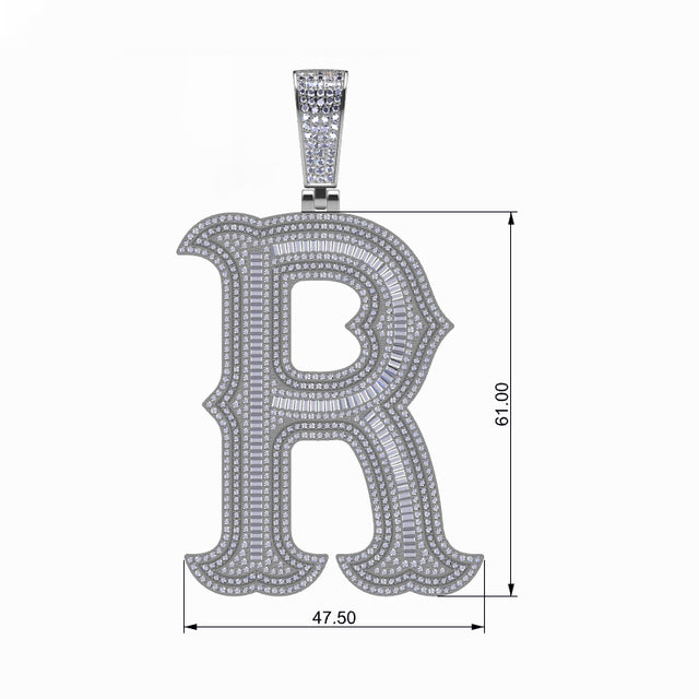 Brilliance Initial | Iced 925 Sterling Silver Moissanite Diamond Letter Hip Hop Pendant