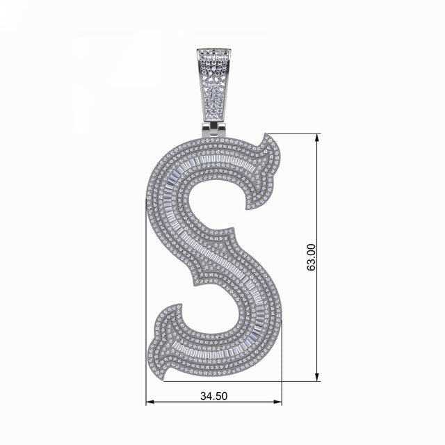 Brilliance Initial | Iced 925 Sterling Silver Moissanite Diamond Letter Hip Hop Pendant