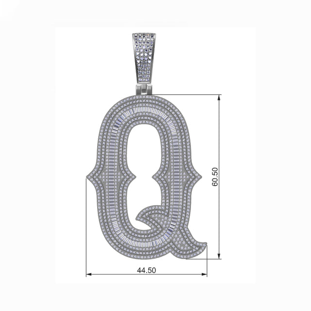 Brilliance Initial | Iced 925 Sterling Silver Moissanite Diamond Letter Hip Hop Pendant