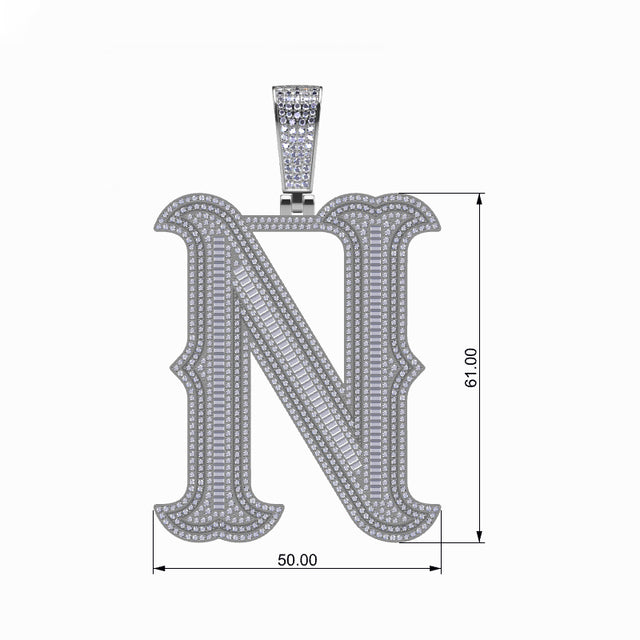 Brilliance Initial | Iced 925 Sterling Silver Moissanite Diamond Letter Hip Hop Pendant