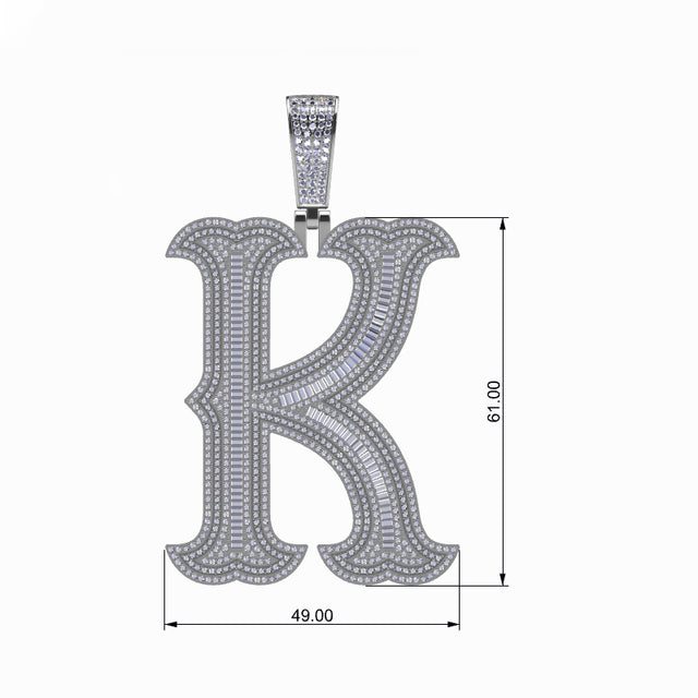 Brilliance Initial | Iced 925 Sterling Silver Moissanite Diamond Letter Hip Hop Pendant