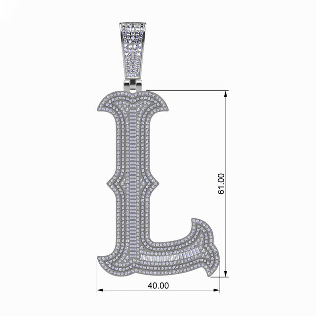 Brilliance Initial | Iced 925 Sterling Silver Moissanite Diamond Letter Hip Hop Pendant
