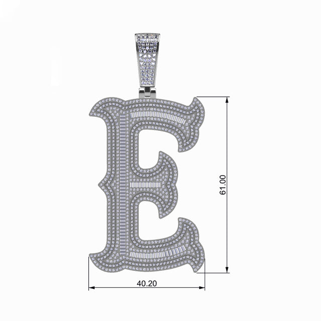 Brilliance Initial | Iced 925 Sterling Silver Moissanite Diamond Letter Hip Hop Pendant
