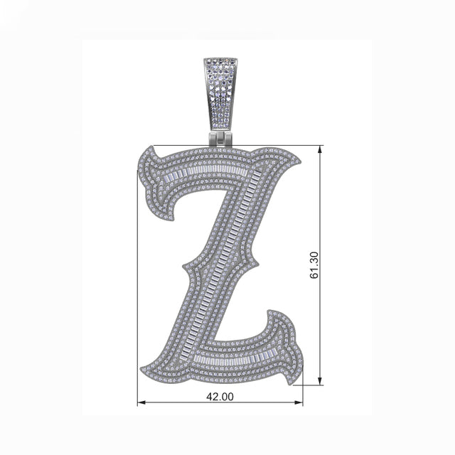 Brilliance Initial | Iced 925 Sterling Silver Moissanite Diamond Letter Hip Hop Pendant