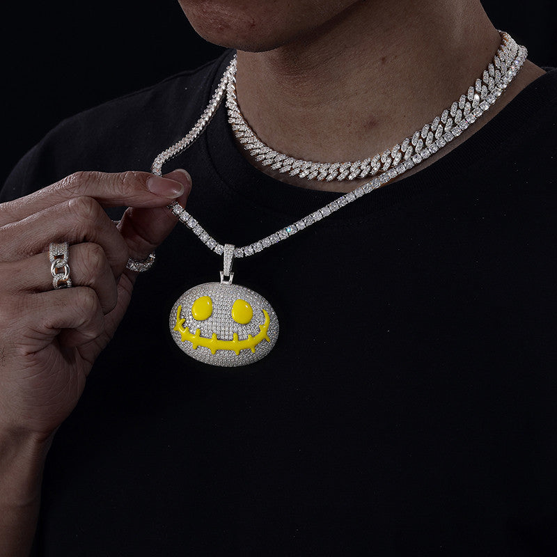 Moissanite Diamond Glow in The Dark Nightmare Before Christmas Inspired Hip Hop Pendant