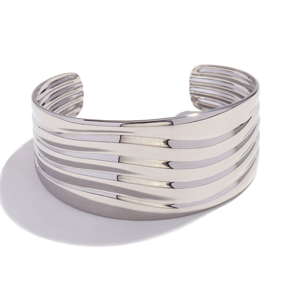 The Wave | Multi Layered 18k Gold Over Stainless Steel no Fade Bangle Bracelet