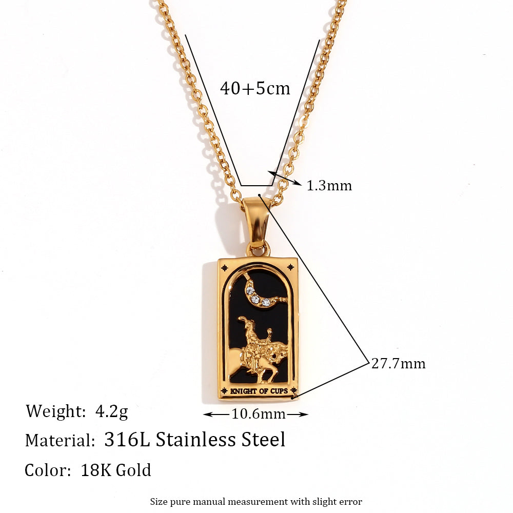 Tarot Queen | Magic Moon 18k Gold over no Fade Stainless Steel Love Forever Necklace