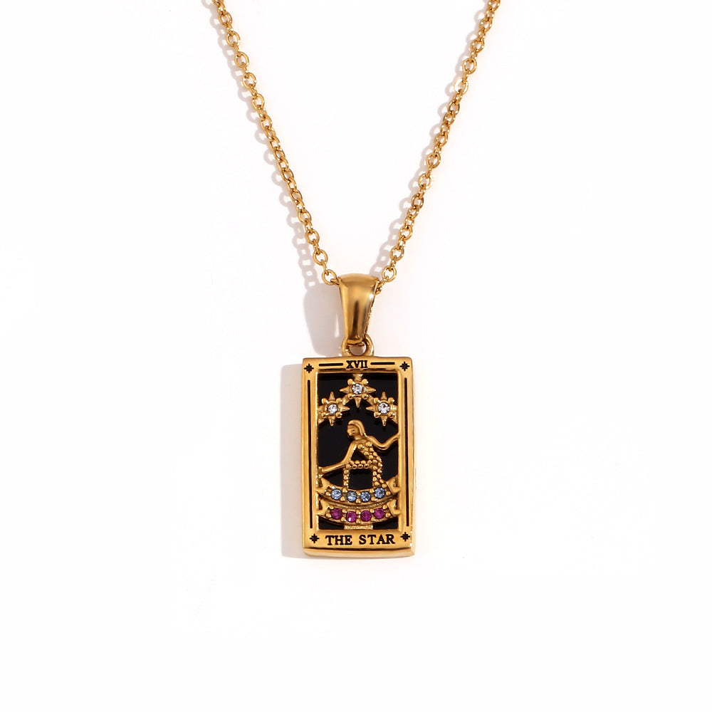 Tarot Queen | Magic Moon 18k Gold over no Fade Stainless Steel Love Forever Necklace