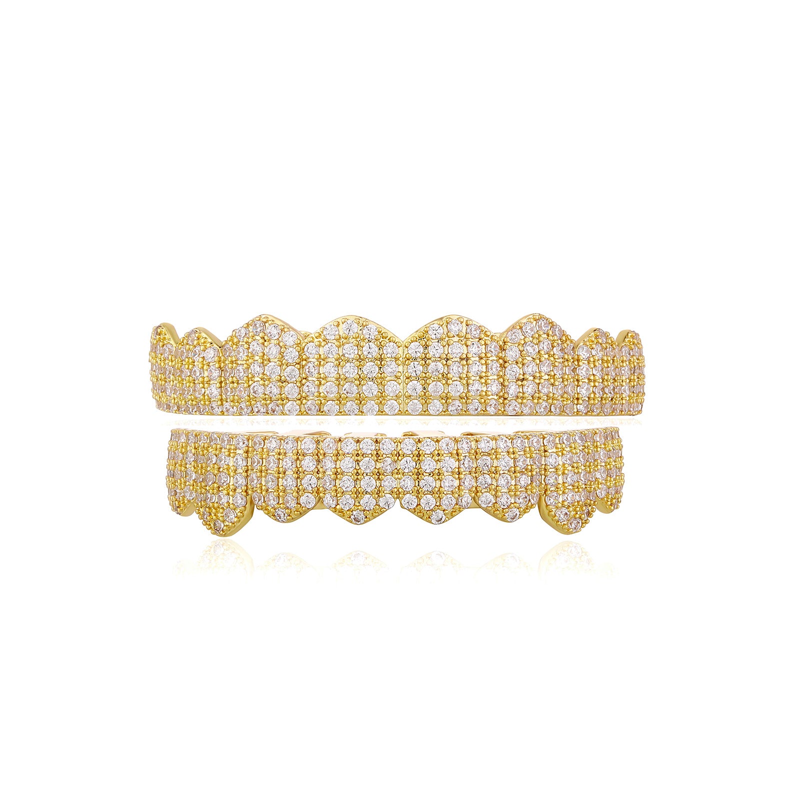 WordPlay | VVS Diamond CZ 18k 925 Silver Full Iced Hip Hop Full Mouth Tooth Grillz