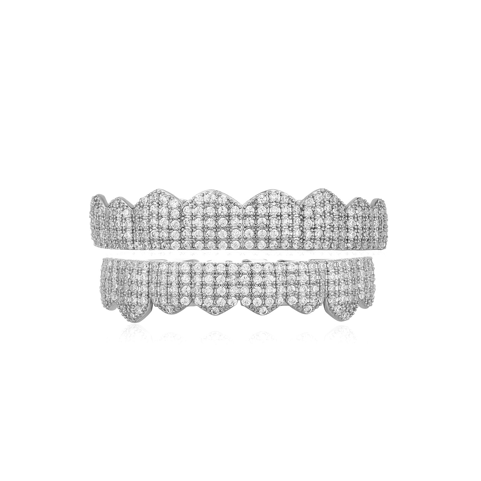 WordPlay | VVS Diamond CZ 18k 925 Silver Full Iced Hip Hop Full Mouth Tooth Grillz