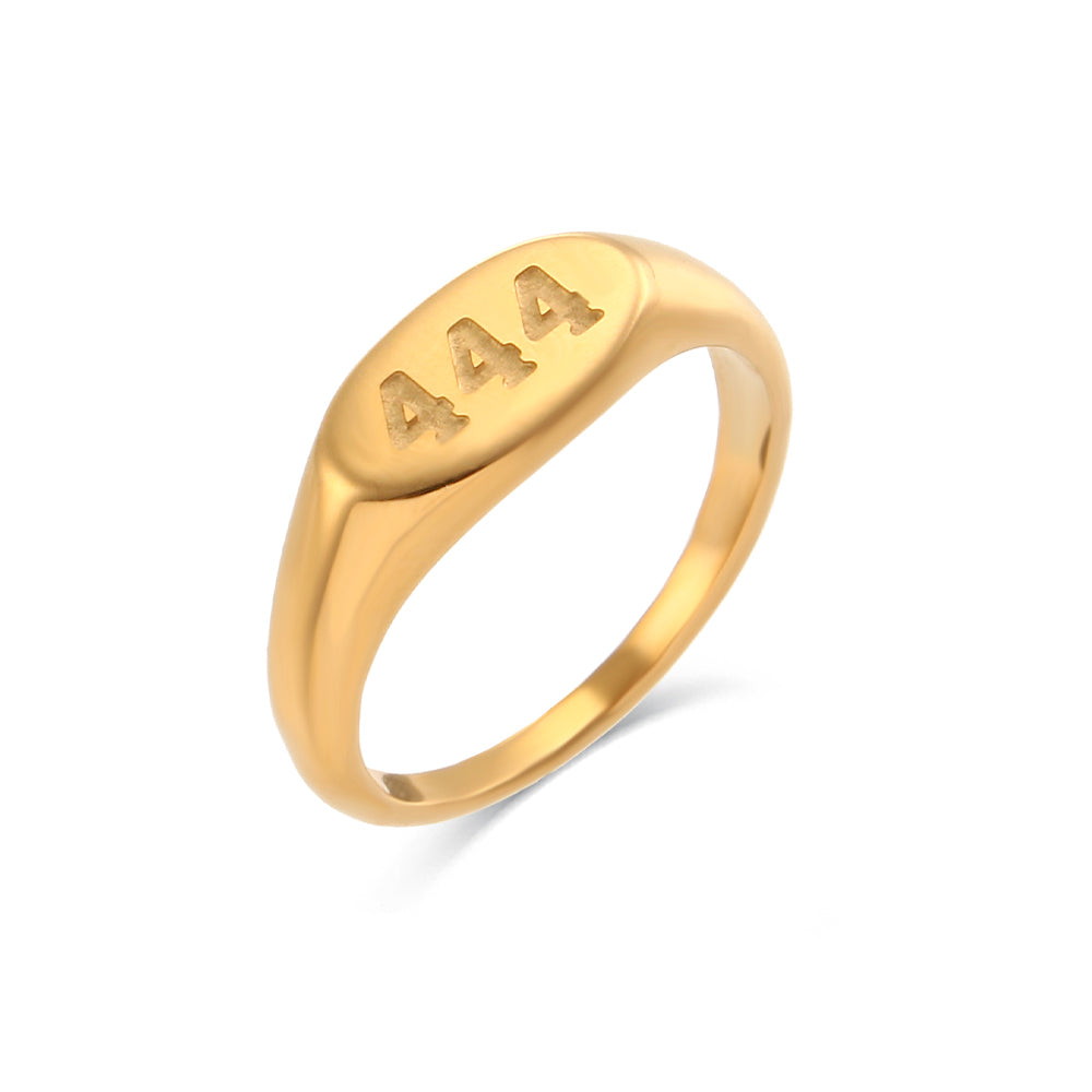 Angel Numbers | Women's 18K Gold Over Stainless Steel Lucky Number No Fade No Tarnish Rings