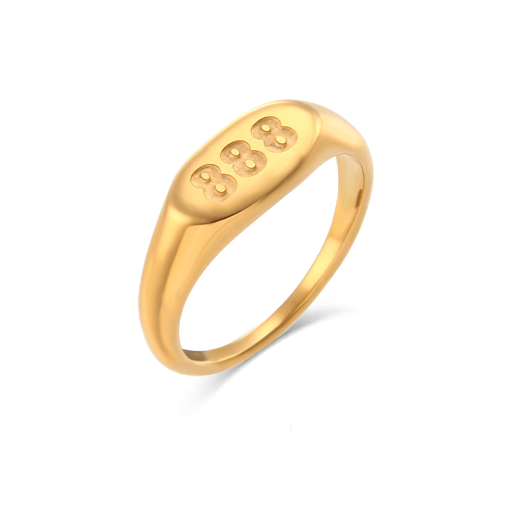 Angel Numbers | Women's 18K Gold Over Stainless Steel Lucky Number No Fade No Tarnish Rings