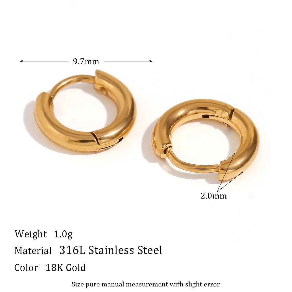 Crystal Paved | Gold Gemstone Huggie Hoop No Fade Waterproof Stainless Steel Hoop Earrings