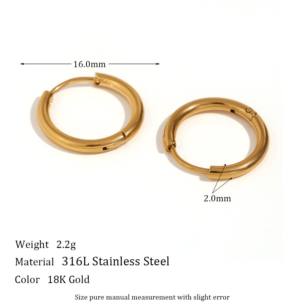 Crystal Paved | Gold Gemstone Huggie Hoop No Fade Waterproof Stainless Steel Hoop Earrings