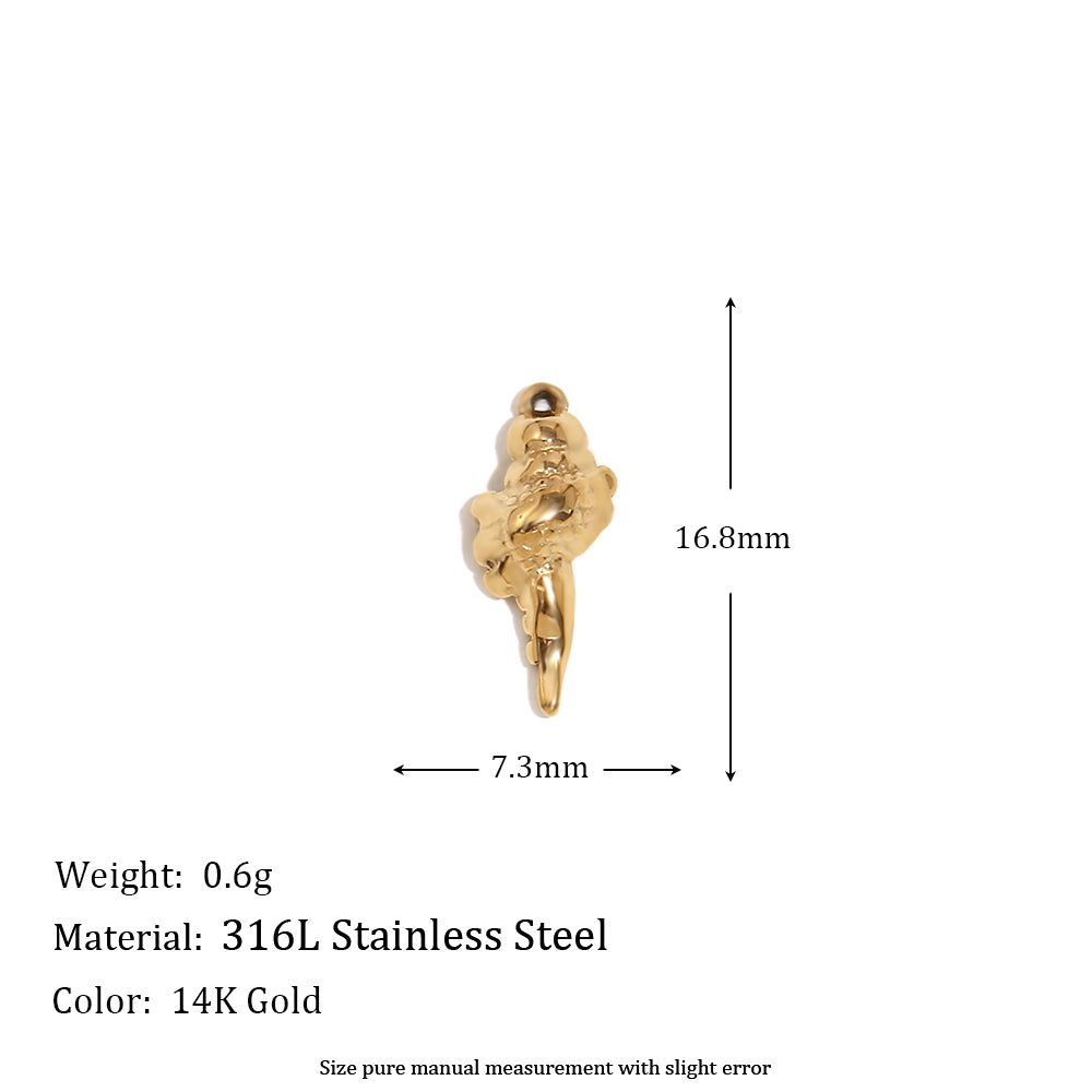 Women's Natural Stone DIY Necklace Waterproof 14k Gold Plated Stainless Steel Small Charms Pendants