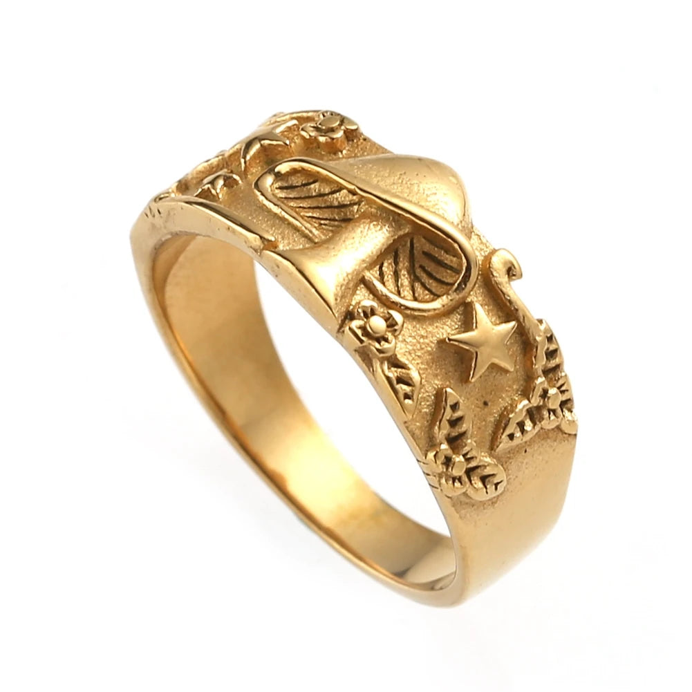 Mushroom Star | 3D No Fade Stainless Steel Men's Retro Fashion Rings