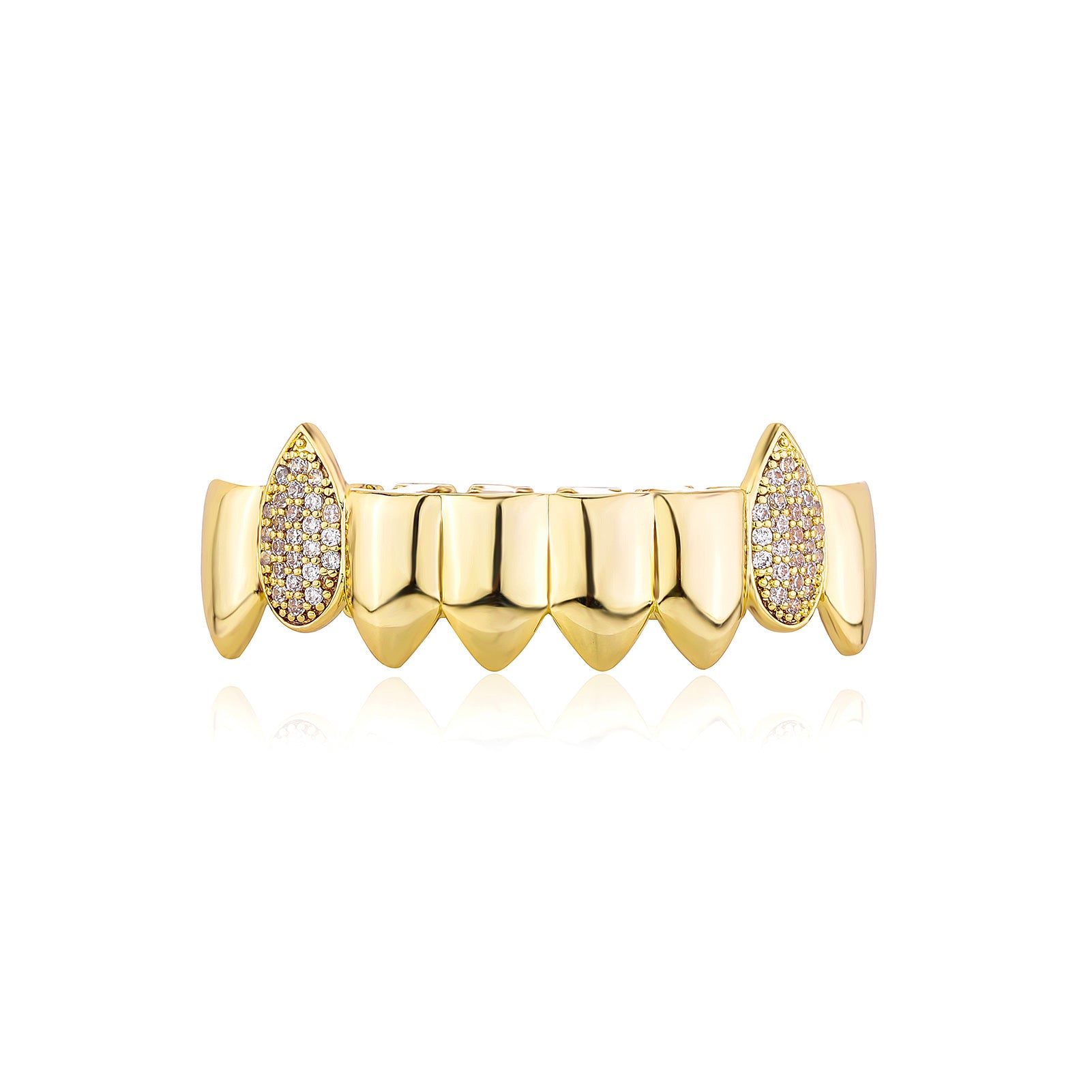 Fanged Ice | Hip Hop VVS Diamond Stone Mouth Teeth Grillz Caps Set