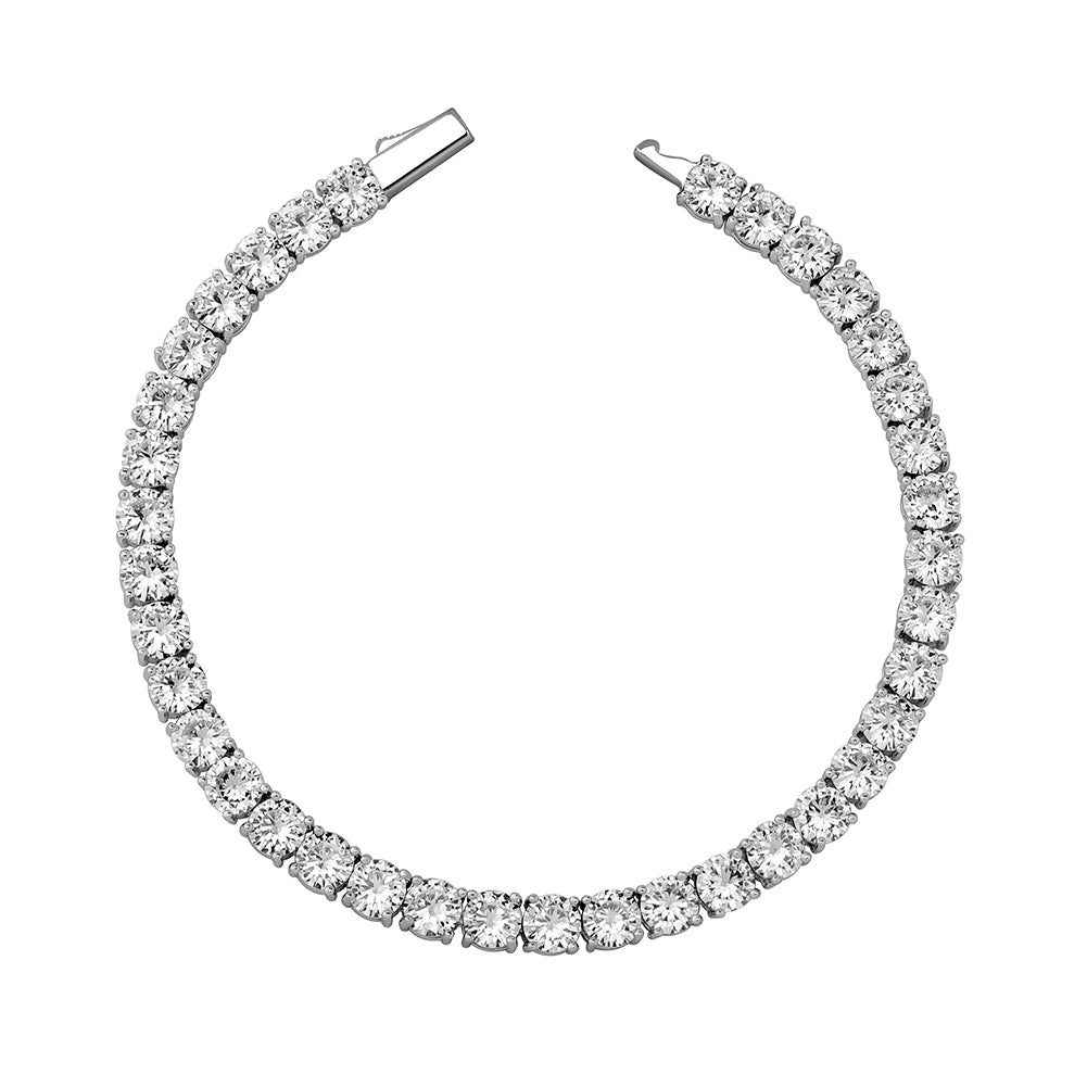 Spring Clasp Luxury | 3mm-6MM Solid 925 Sterling Silver VVS Diamond CZ Bling Tennis Chain Bracelet