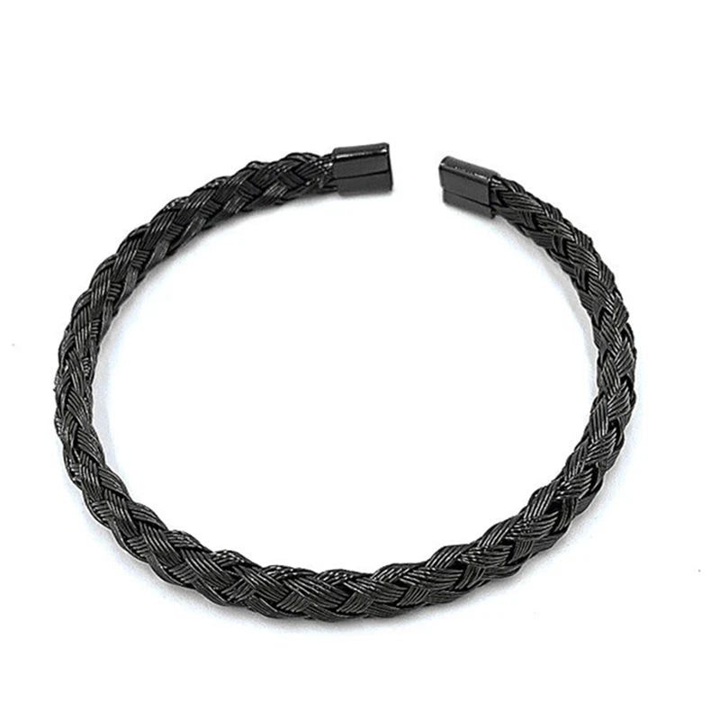 Royal Classic | Titanium Steel Hemp Weave Roman Numeral Stylish Luxury Bracelets