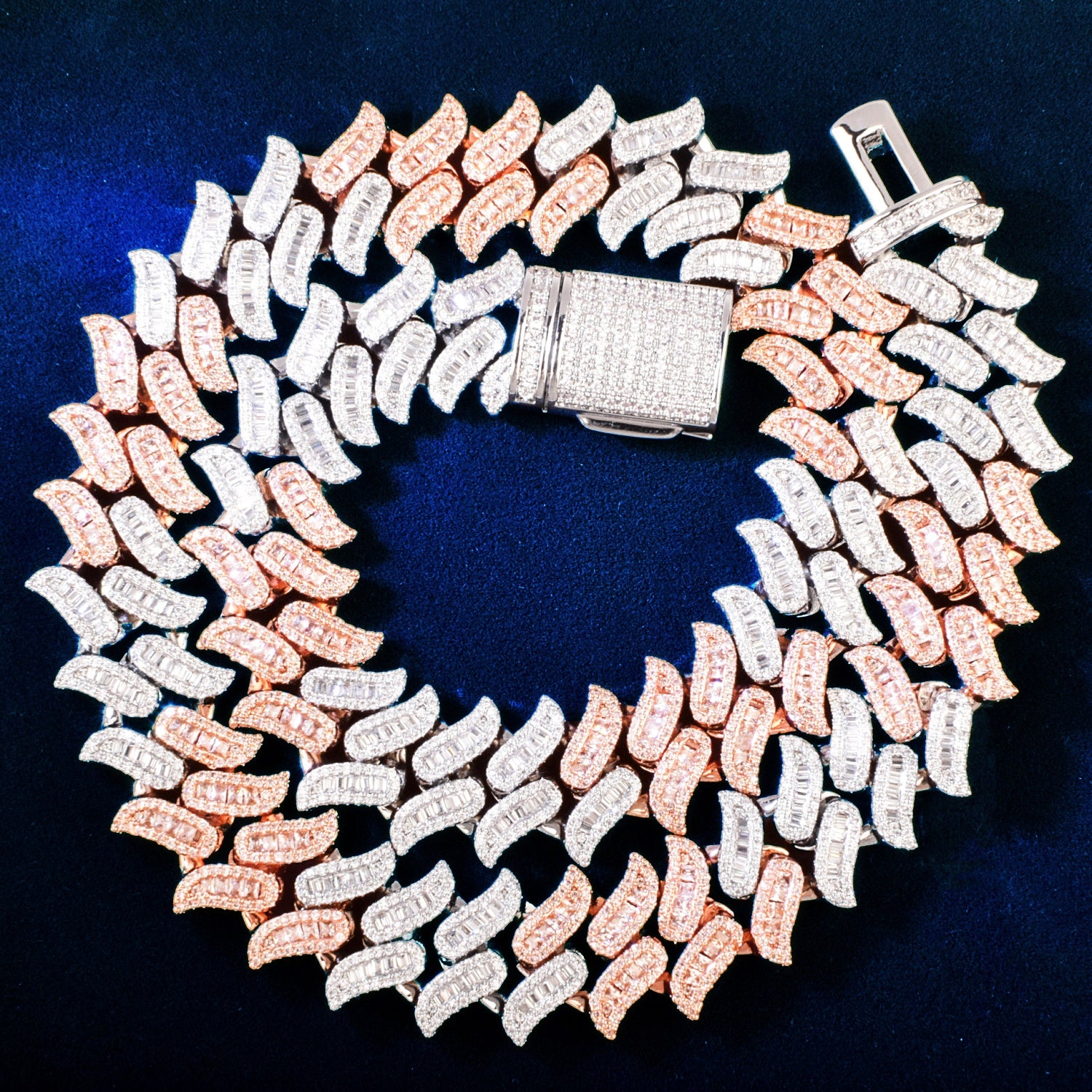 Fire Boy Baguette | VVS Diamond CZ Baguette Iced Blinged Out Fire Boy Cuban Link Chain Necklace