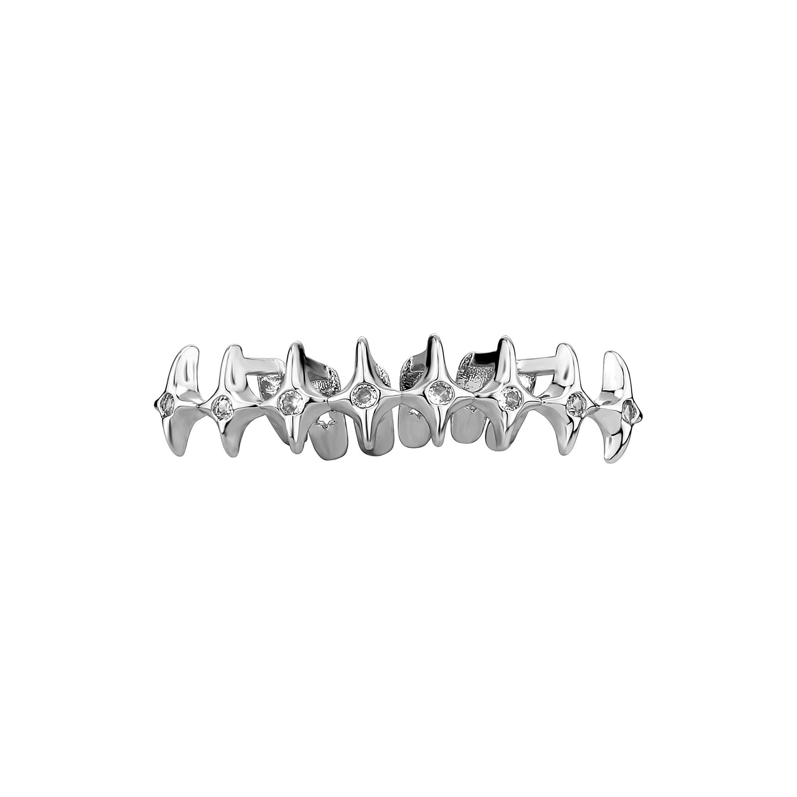 North Star | VVS Diamond CZ Slick Full Mouth Tooth Teeth Hip Hop Mouth Grillz Set