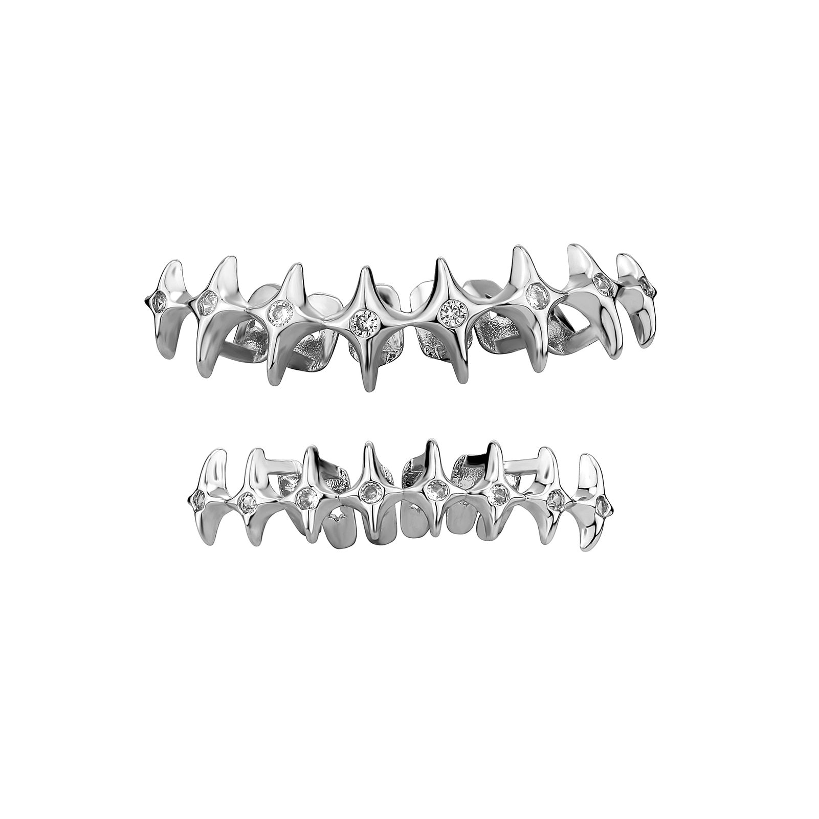 North Star | VVS Diamond CZ Slick Full Mouth Tooth Teeth Hip Hop Mouth Grillz Set