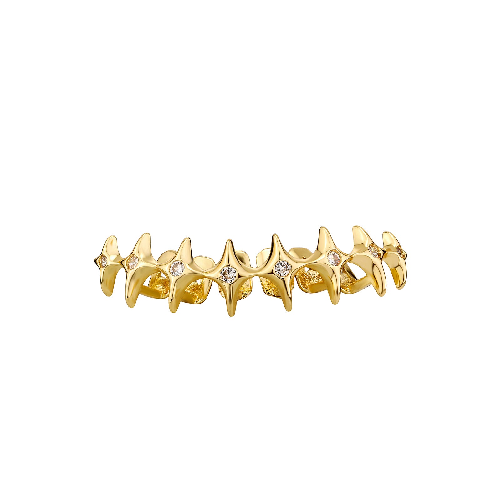 North Star | VVS Diamond CZ Slick Full Mouth Tooth Teeth Hip Hop Mouth Grillz Set