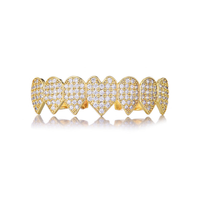 Hustla Tears | VVS Diamond CZ Hip Hop Full Teeth Cap Top Bottom Mouth Grillz Set