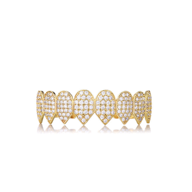 Hustla Tears | VVS Diamond CZ Hip Hop Full Teeth Cap Top Bottom Mouth Grillz Set