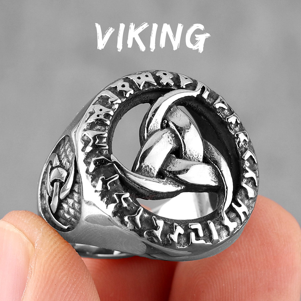 Vintage Viking | 316L No Fade Stainless Steel Celtic Knot Mens Streetwear Rings