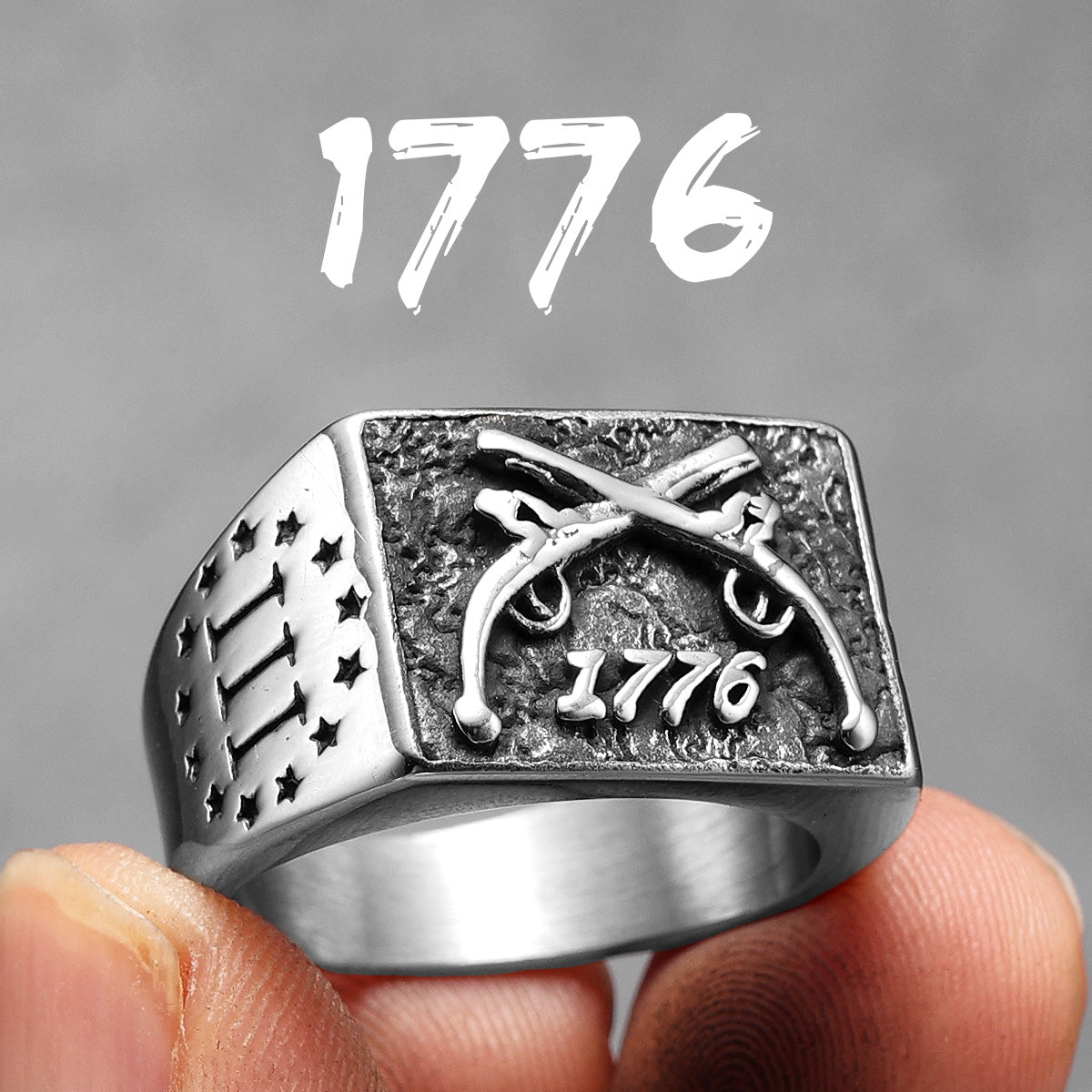 1776 | 316L No Fade Stainless Steel American Independence Vintage Rings