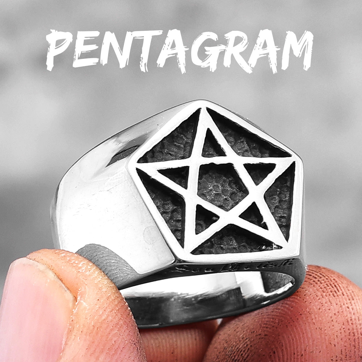 Pentagram | 316L No Fade Stainless Steel Mens Unique Personality Rings