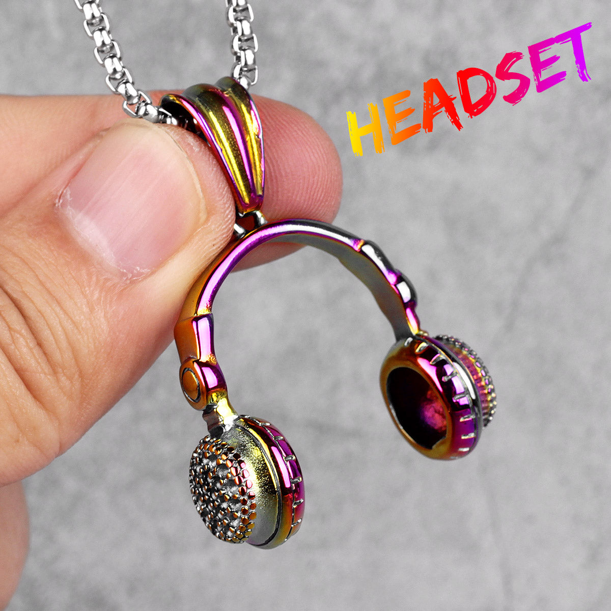Headset Earphones | 316L No Fade 14k Gold Stainless Steel Hip Hop Pendant Chains