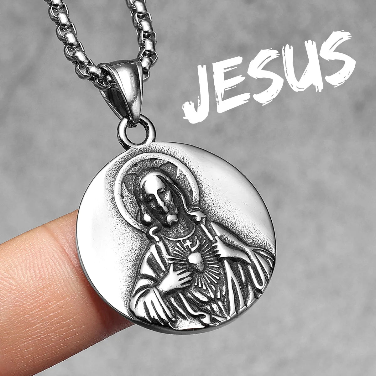 Jesus Heart Collection | 316L No Fade Stainless Steel Men's Spiritual Pendant Chain