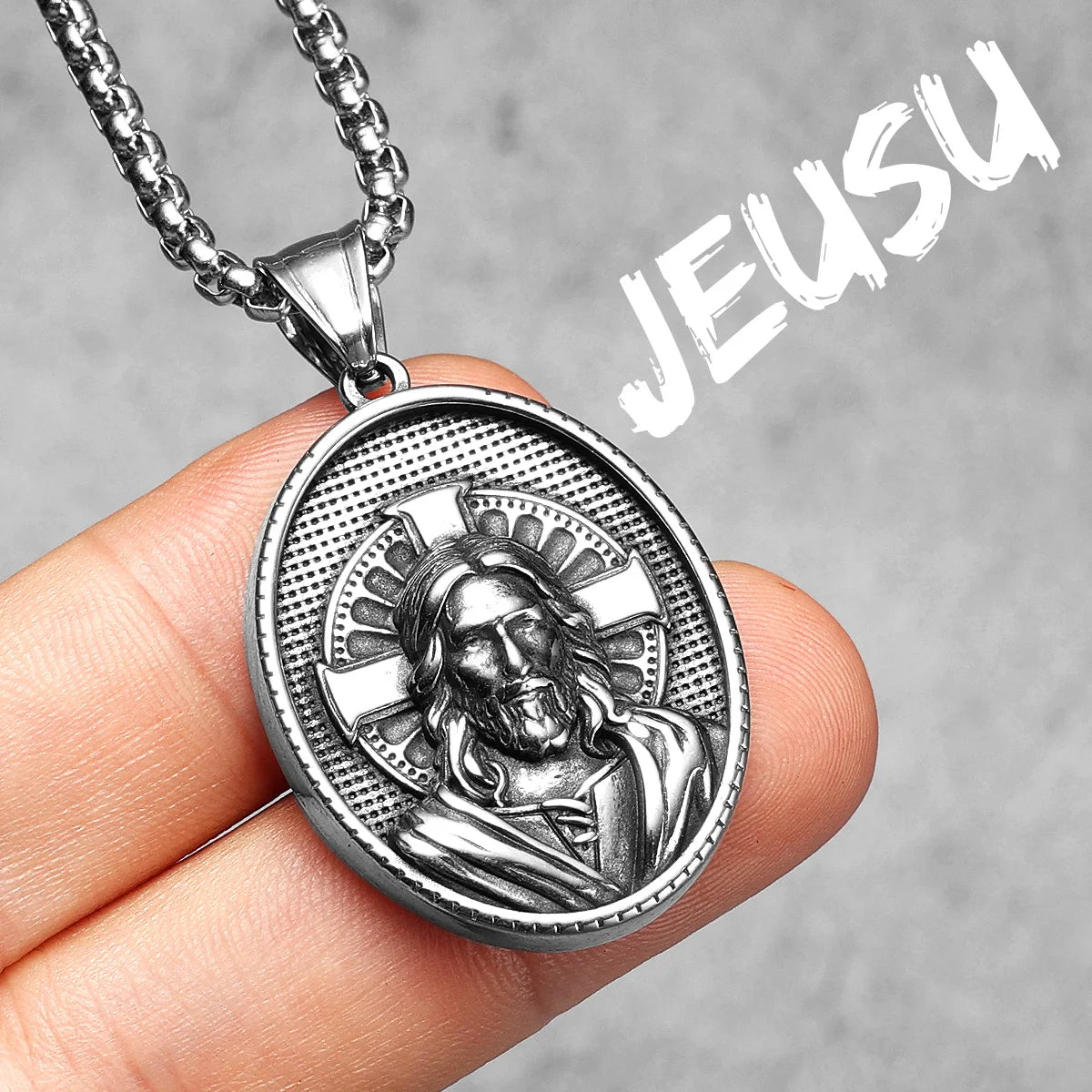 Jesus Heart Collection | 316L No Fade Stainless Steel Men's Spiritual Pendant Chain