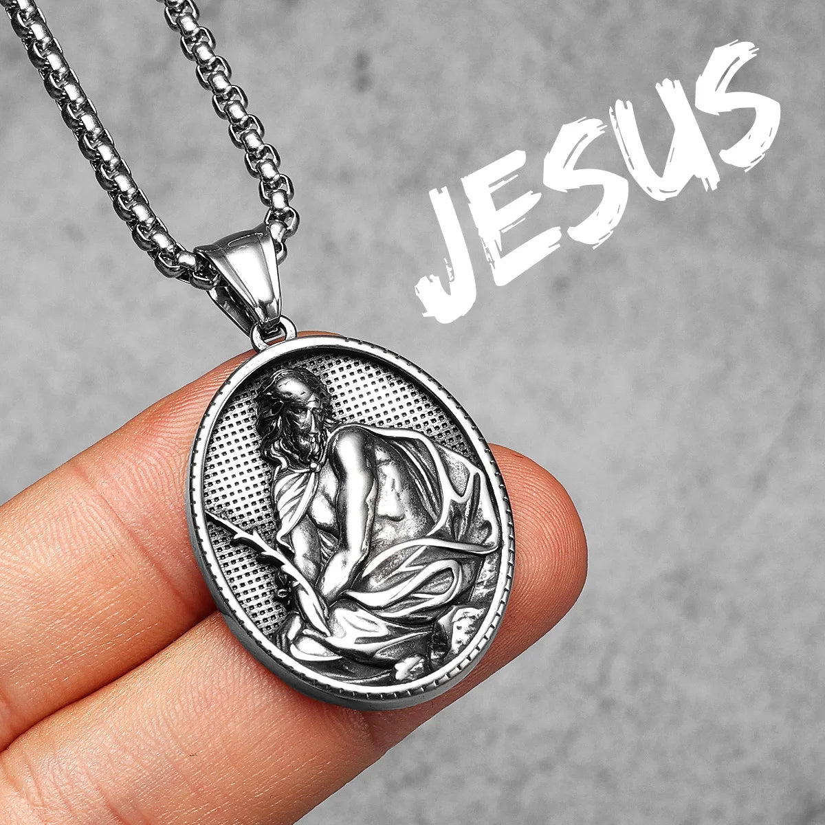 Jesus Heart Collection | 316L No Fade Stainless Steel Men's Spiritual Pendant Chain