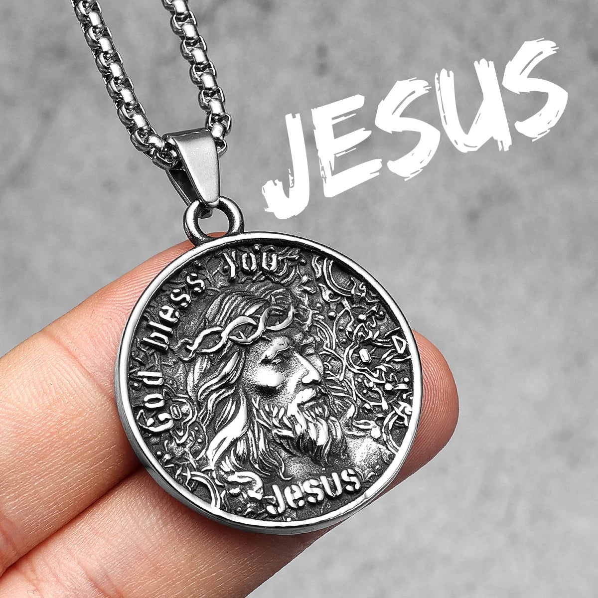 Jesus Heart Collection | 316L No Fade Stainless Steel Men's Spiritual Pendant Chain