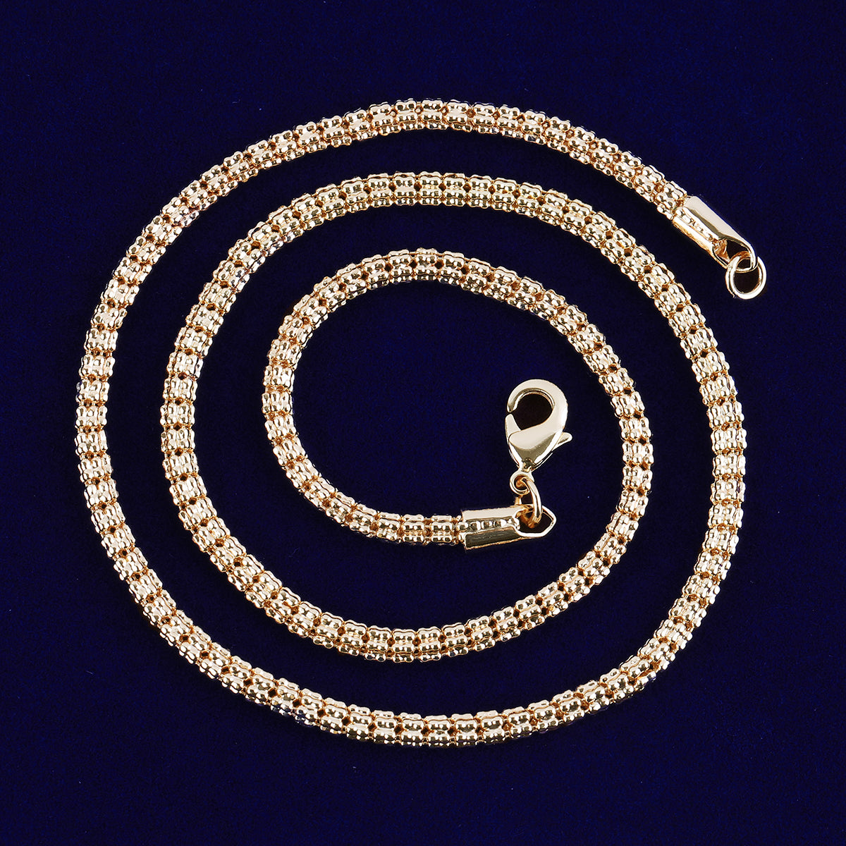 SnakeLink | 24k Gold 925 Silver Round Snake Link Hip Hop Chain Necklace