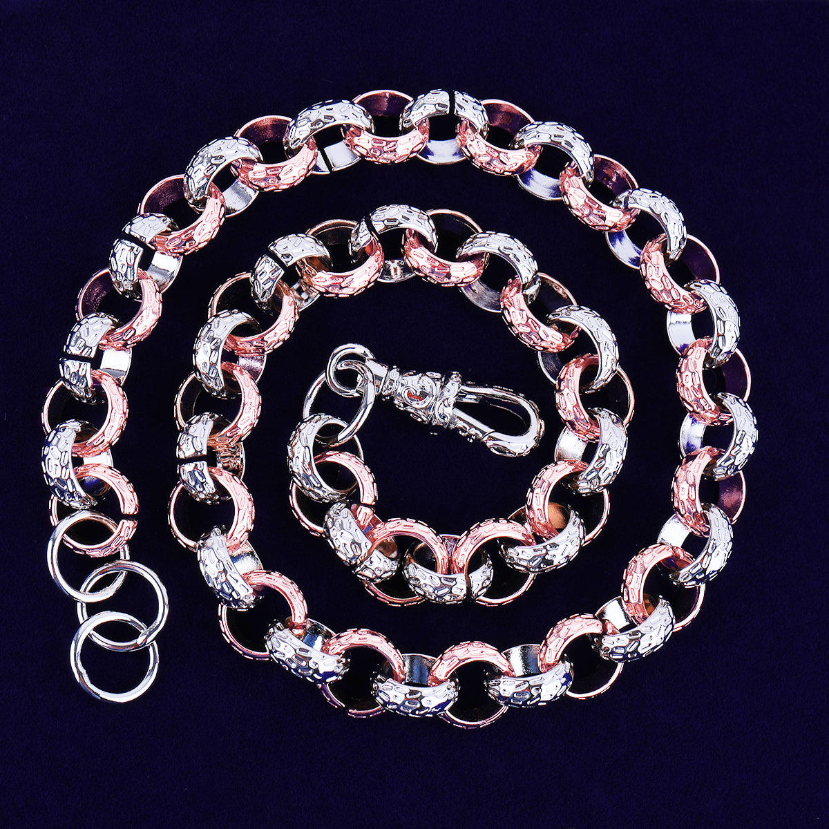 Albert Clasp Chain | Designer Diamond Cut 24k 925 Silver Rose Gold Hip Hop Chain