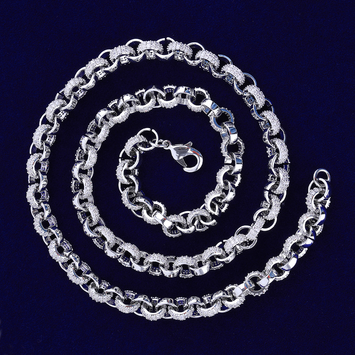 Iced Rolo | VVS Diamond CZ Prong Set 24k 925 Silver Rose Gold Hip Hop Chain Necklace