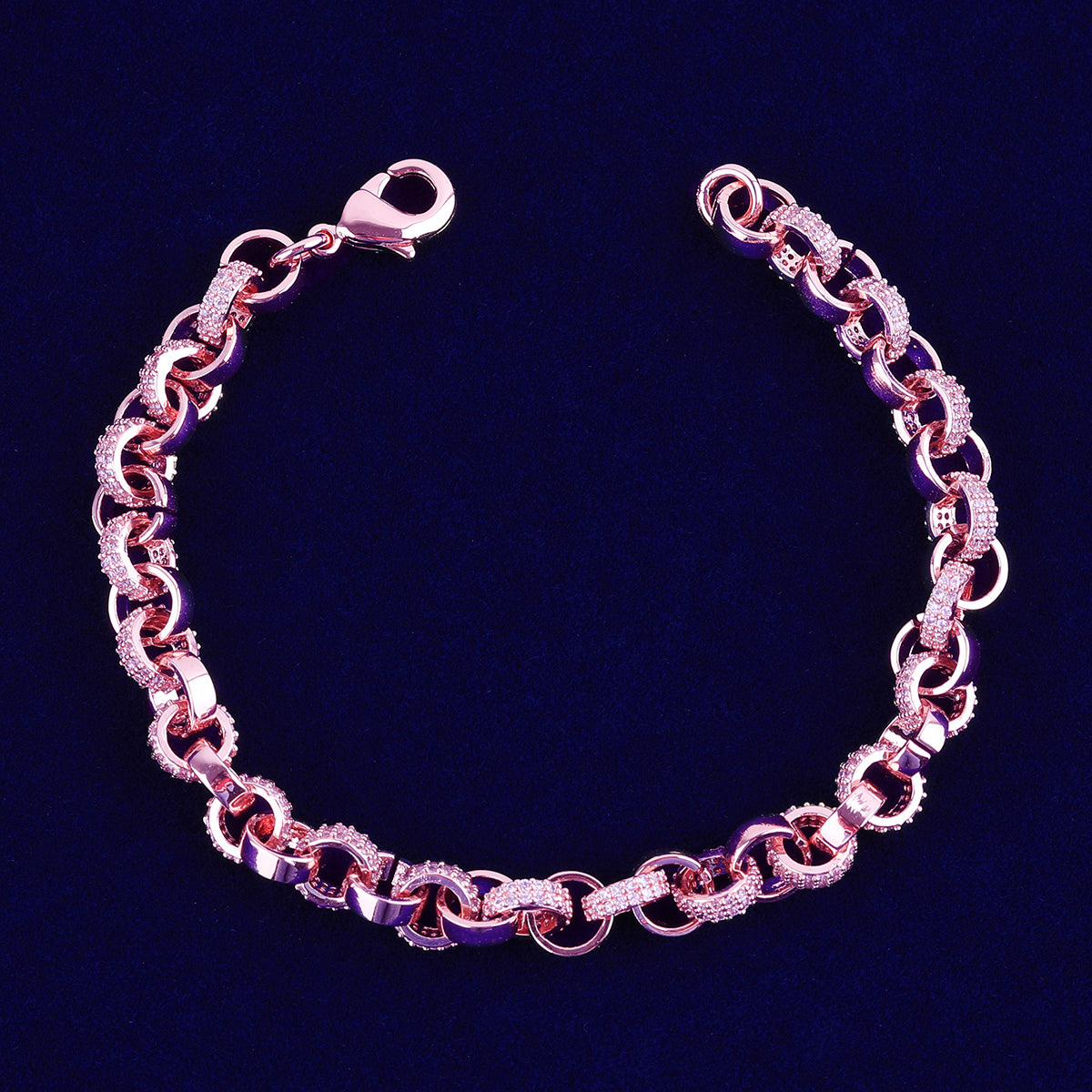 Iced Rolo | VVS Diamond CZ Prong Set 24k 925 Silver Rose Gold Hip Hop Bracelet