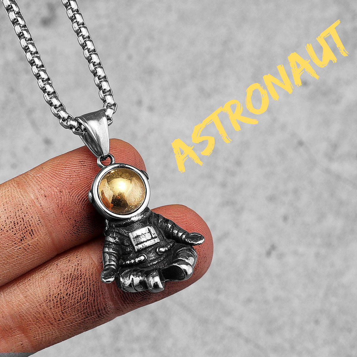 Spaceman | Meditating Astronaut 316L No Fade Stainless Steel Unique Hip Hop Pendant