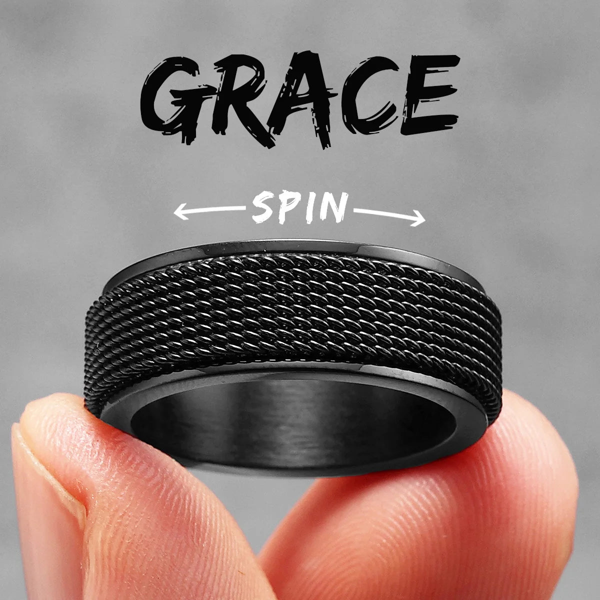 Grace | 316L No Fade Stainless Steel Simple Clean Braid Design Street Wear Rings