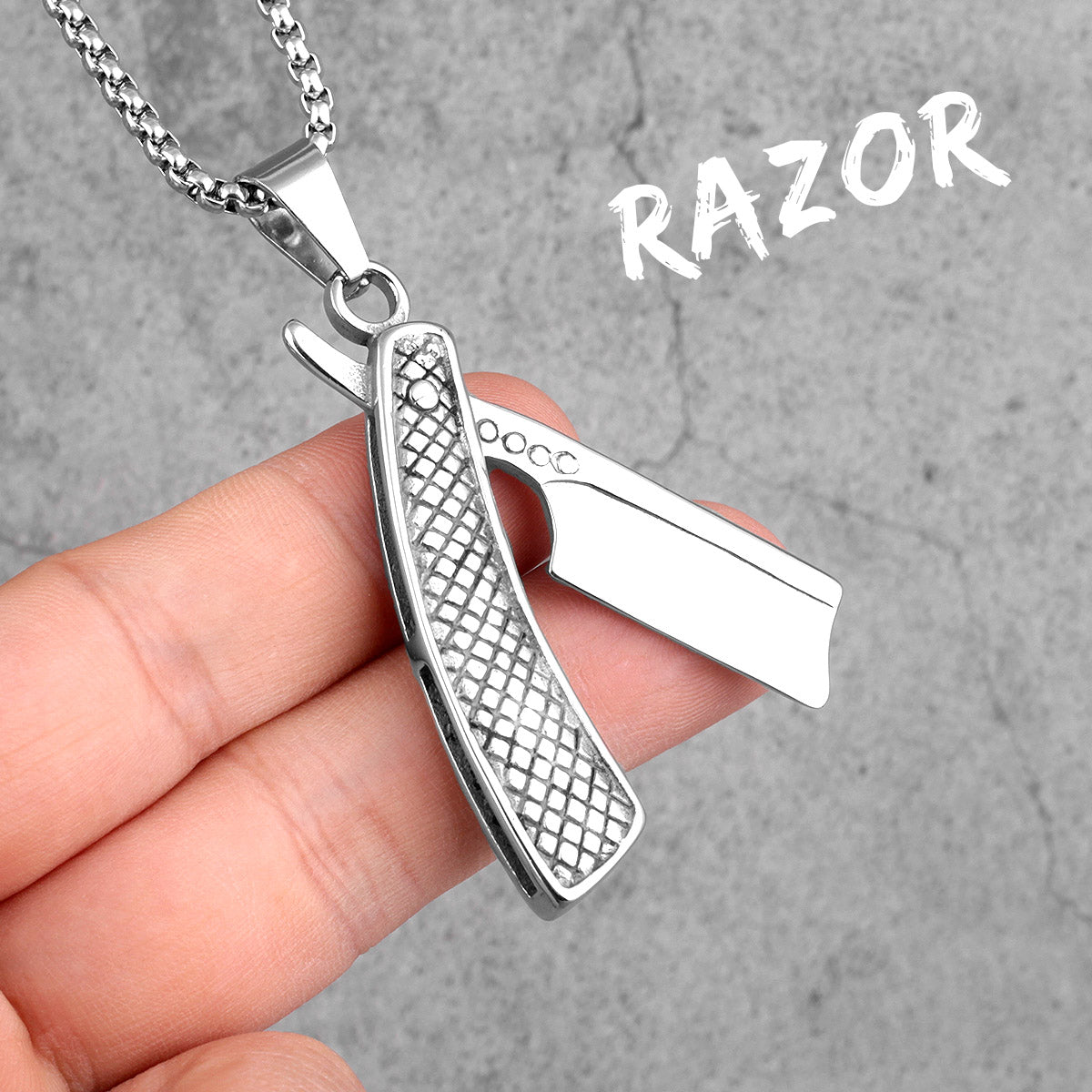 Razor | 316L No Fade Stainless Steel Barber Haircut Razor Hip Hop Pendant
