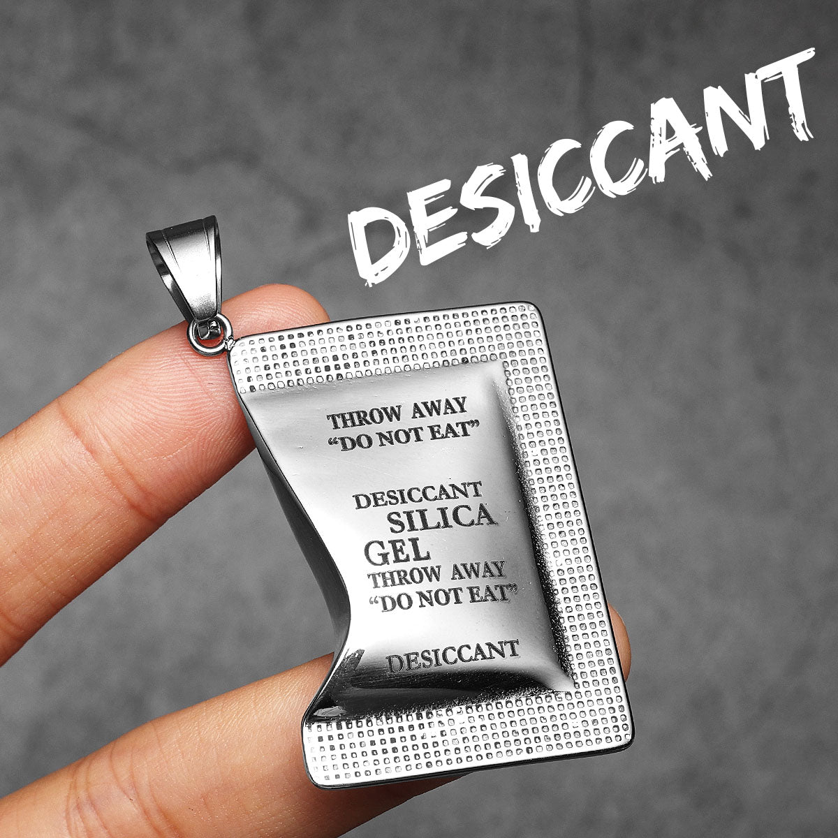 Desiccant | 316L No Fade Stainless Steel Unique Personality Street Wear Pendant