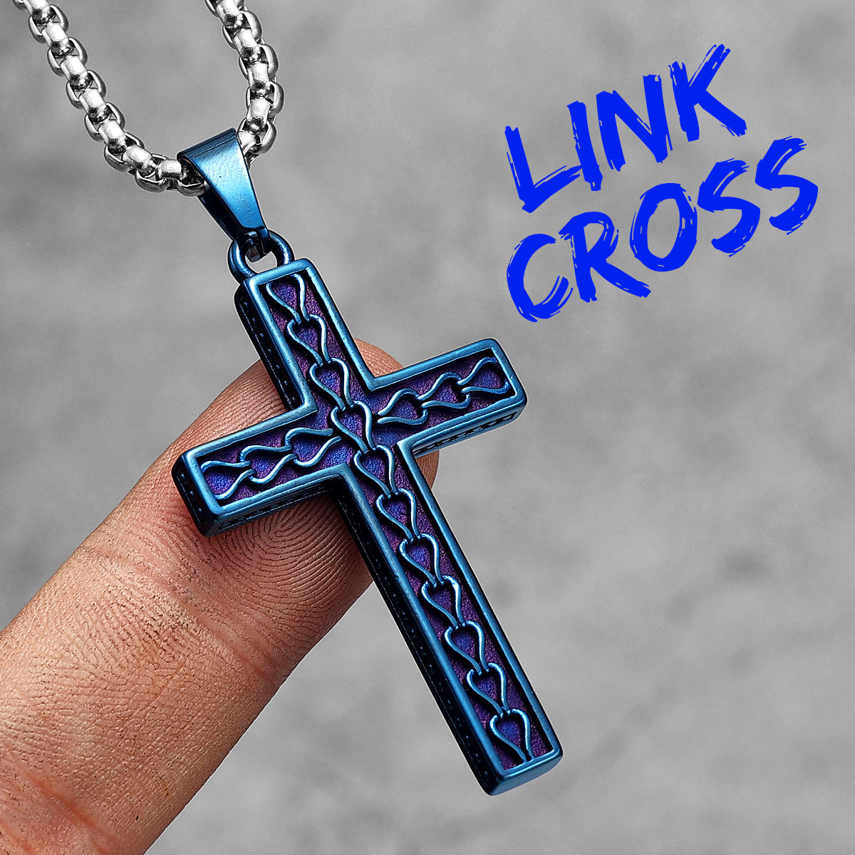 Link Cross | 316L No Fade Muticolor Stainless Steel Hip Hop Street Wear Cross Pendant