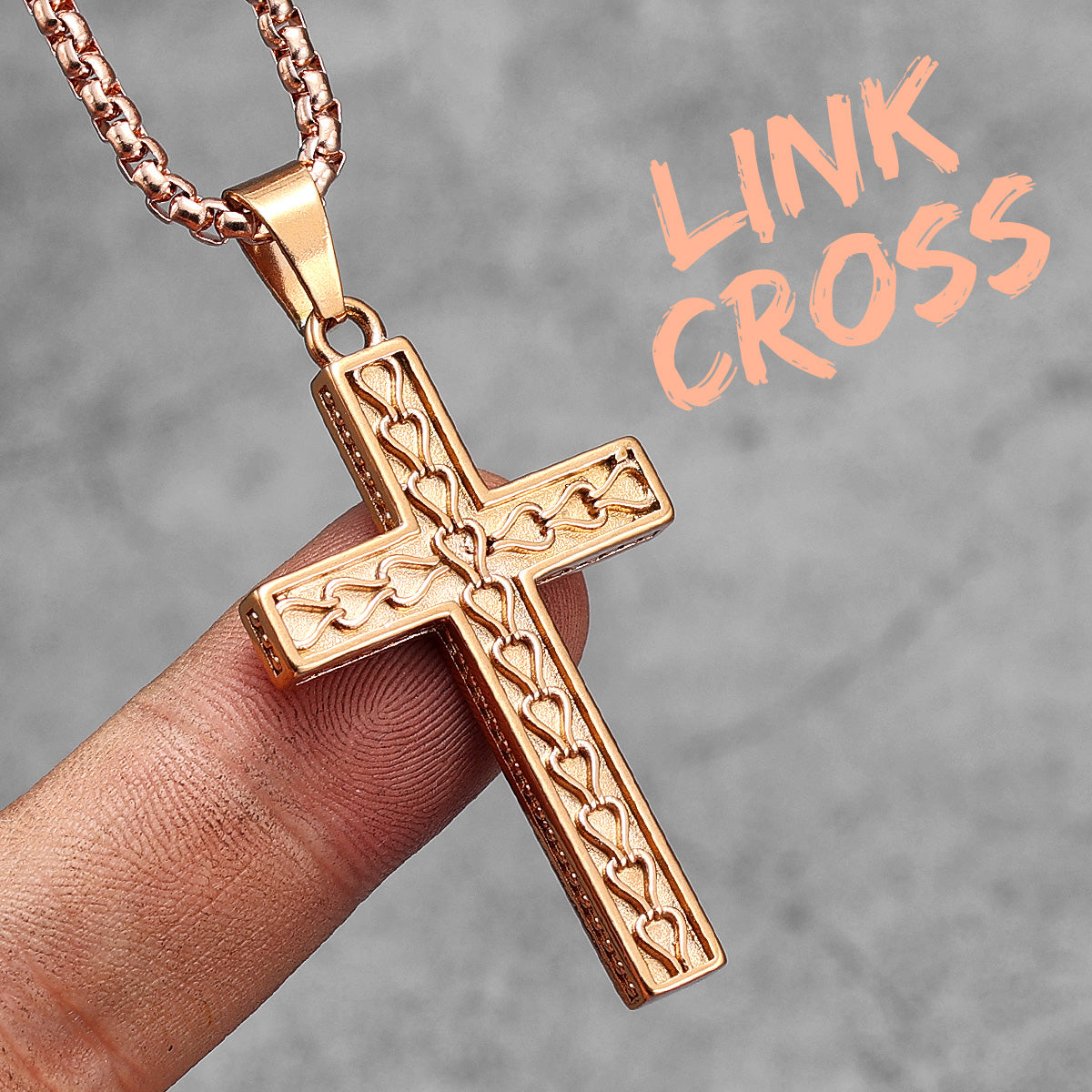 Link Cross | 316L No Fade Muticolor Stainless Steel Hip Hop Street Wear Cross Pendant