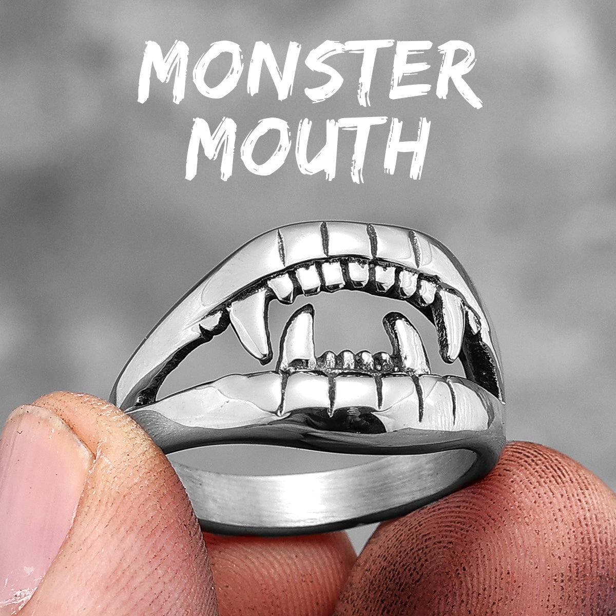 Beast Mode | 316L No Fade Stainless Steel Demon Monster Teeth Unique Hip Hop Rings