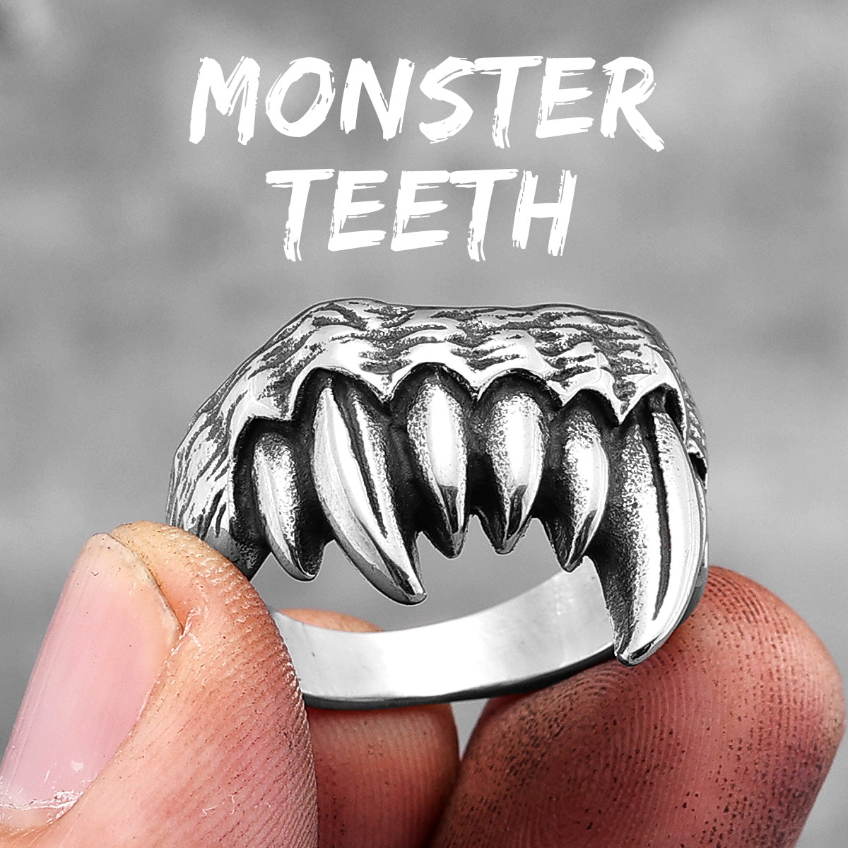 Beast Mode | 316L No Fade Stainless Steel Demon Monster Teeth Unique Hip Hop Rings