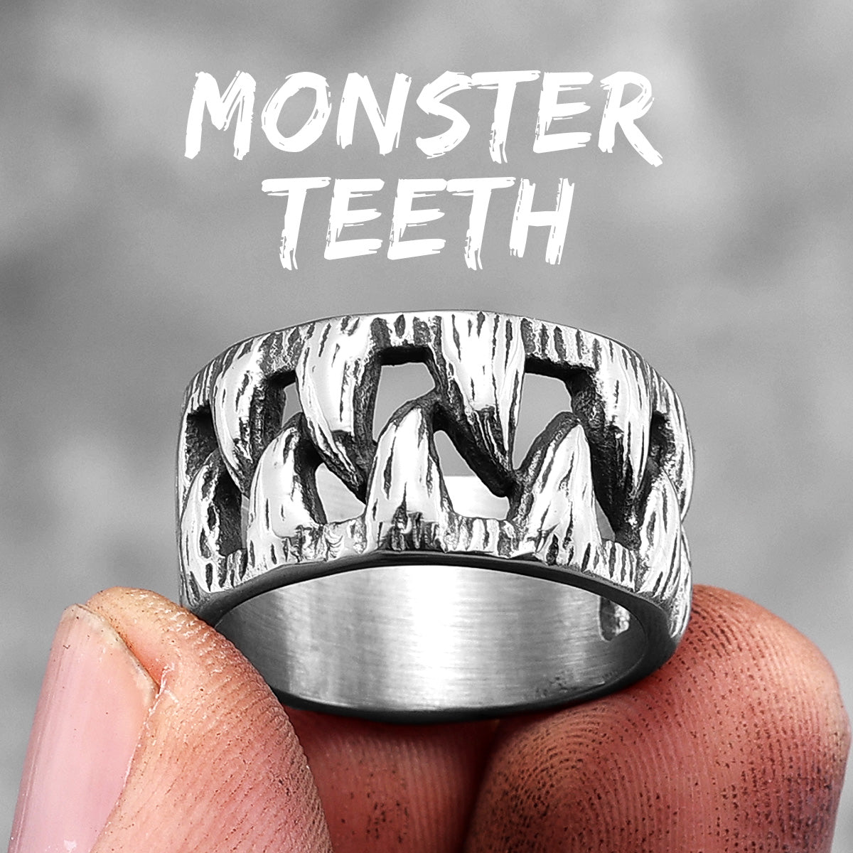 Beast Mode | 316L No Fade Stainless Steel Demon Monster Teeth Unique Hip Hop Rings